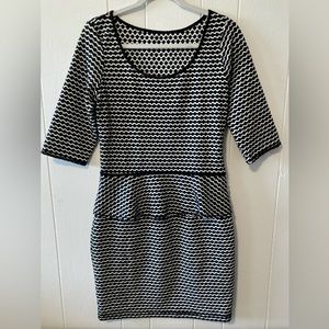 Black & White Peplum Dress